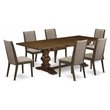 Pemberly Row 7-Piece Wood Dinette Set in Walnut and Jacobean Finish