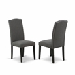 Pemberly Row 11-Piece Dining Set in Jacobean Wood and Gotham Gray Fabric