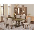 Pemberly Row 7-Piece Wood Dining Set in Jacobean Brown and Clay