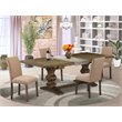 Pemberly Row 5-Piece Extendable Dining Set in Distressed Jacobean Brown