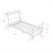 Pemberly Row Wooden and Metal Twin Bed Frame with White Finish