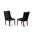 Pemberly Row 7 Pieces Wood Dining Set in Distressed Jacobean and Black