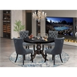 Pemberly Row 5-Piece Wooden Dining Set in Sand Blasted Black Finish