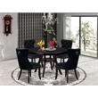 Pemberly Row 5-Piece Round Dinette Set in Sand Blasted Black Wood
