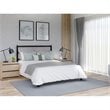 Pemberly Row Metal and Wood Queen Platform Bed Frame in Black