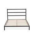 Pemberly Row Metal and Wood Queen Platform Bed Frame in Black