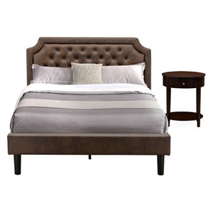Pemberly Row 2-Piece Queen Wood Bedroom Set in Dark Brown and Mahogany