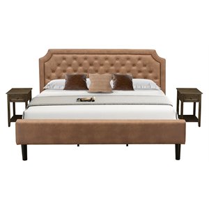 Pemberly Row 3-Piece Wooden King Bedroom Set in Brown and Jacobean