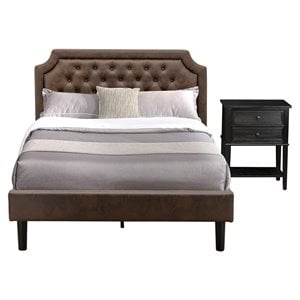 Pemberly Row 2-Piece Full Bedroom Set Wood Dark Brown Finish