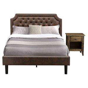 Pemberly Row 2-Piece Full Bedroom Set Wood Dark Brown Jacobean