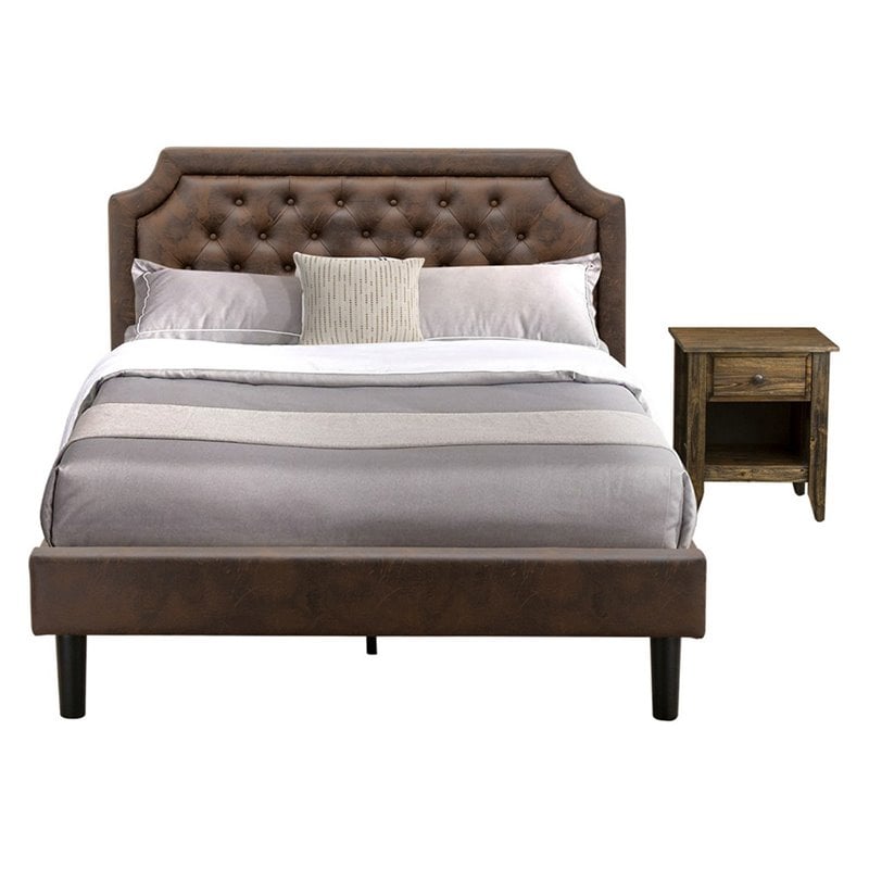 Pemberly Row 2-Piece Queen Wood Bedroom Set in Dark Brown Finish