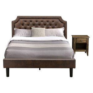 Pemberly Row 2-Piece Queen Wood Bedroom Set in Dark Brown Finish