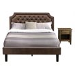 Pemberly Row 2-Piece Queen Wood Bedroom Set in Dark Brown Finish