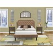 Pemberly Row Full Platform Bed Frame with Faux Leather in Brown & Black