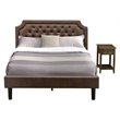 Pemberly Row 2-Piece Wood Queen Bedroom Set with Nightstand in Dark Brown