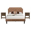 Pemberly Row 3-Piece Wooden Queen Bedroom Set in Jacobean/Brown