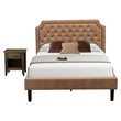 Pemberly Row 2-Piece Wood Full Bedroom Set in Brown/Jacobean Finish