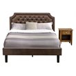 Pemberly Row 2-Piece Wood Queen Bedroom Set in Dark Brown Walnut Finish