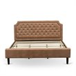 Pemberly Row 2-Piece King Platform Bedroom Set in Brown Jacobean Finish