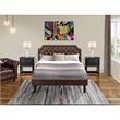 Pemberly Row 3-Piece Queen Bedroom Set in Black Brown Wirebrushed Finish