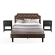 Pemberly Row 3-Piece Queen Bedroom Set in Black Brown Wirebrushed Finish