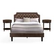 Pemberly Row 3 Pc Wood Queen Bedroom Set with Platform Bed in Dark Brown
