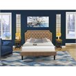 Pemberly Row 3 Pc Wood Queen Platform Bedroom Set in Brown Finish