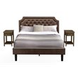 Pemberly Row 3 Pc Wood Queen Bedroom Set with Dark Brown Finish