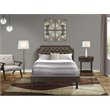 Pemberly Row 2 Pc Wood Full Bedroom Set in Dark Brown Jacobean Finish