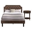 Pemberly Row 2 Pc Wood Full Bedroom Set in Dark Brown Jacobean Finish
