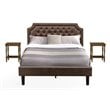Pemberly Row 3-Piece Wood Queen Bedroom Set in Dark Brown Finish
