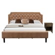Pemberly Row King Bedroom Set with Upholstered Bed in Brown and Jacobean