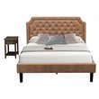 Pemberly Row Queen Bedroom Set with USB Nightstand in Brown and Jacobean