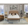 Pemberly Row Full Bedroom Set with Upholstered Bed in Brown and Jacobean