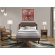 Pemberly Row 2-Piece Full Bedroom Set in Antique Walnut & Dark Brown Finish