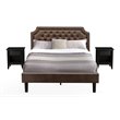 Pemberly Row 3-Piece Queen Bedroom Set with Wood Frame in Dark Brown