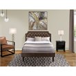 Pemberly Row 2-Piece Full Bedroom Set with Wood Frame in Dark Brown