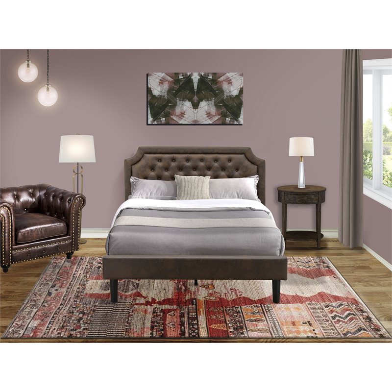 Pemberly Row 2-Piece Queen Bedroom Set Wood Dark Brown Finish