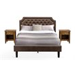 Pemberly Row 3-Piece Queen Bedroom Set in Dark Brown Antique Walnut Finish