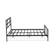 Pemberly Row Metal and Wood Full Platform Bed Frame with Headboard in Black