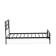 Pemberly Row Twin Bed Frame in Metal Black with Headboard and Slats