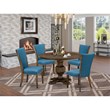 Pemberly Row 5-Piece Dining Table Set in Distressed Jacobean