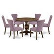 Pemberly Row 7-Piece Dining Table Set in Distressed Jacobean Finish
