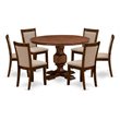 Pemberly Row 7-Piece Acacia Wood Dining Set in Antique Walnut Finish