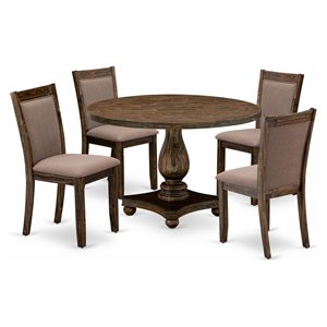 Pemberly Row 5-Piece Dining Set in Distressed Jacobean and Coffee Finish