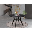 Pemberly Row Modern Acacia Wood Dinner Table in Sand Blasted Black