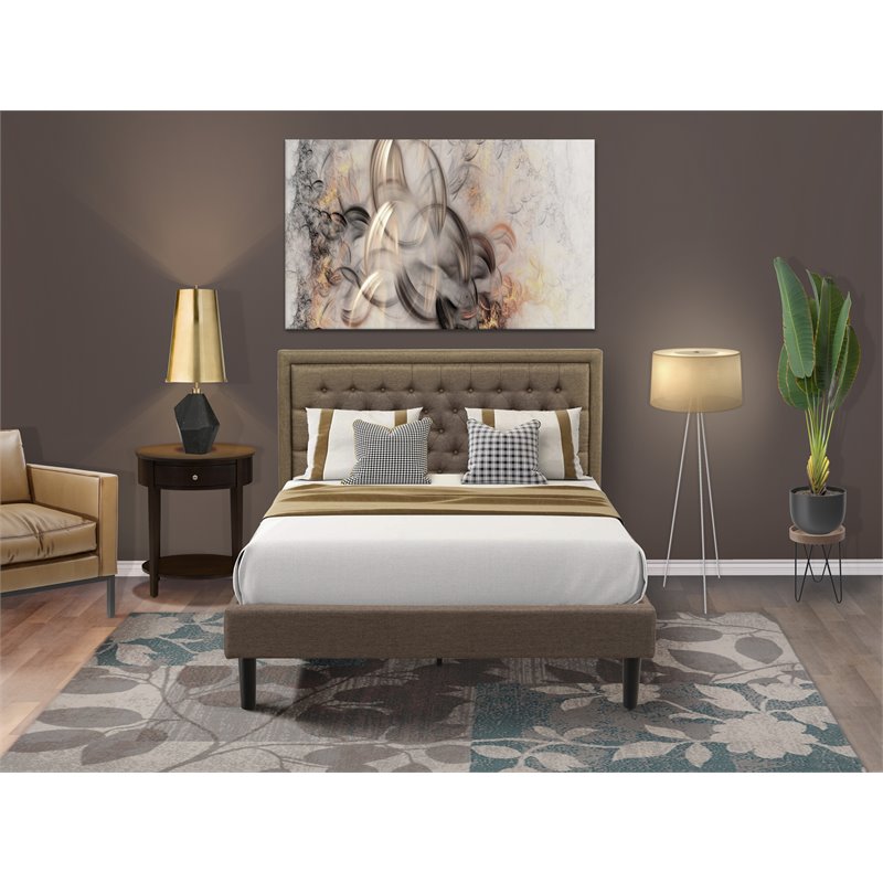 Pemberly Row 2-Piece Queen Bedroom Set with Wooden Frame in Mahogany
