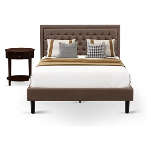Pemberly Row 2-Piece Queen Bedroom Set with Wooden Frame in Mahogany