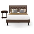 Pemberly Row 2-Piece Queen Bedroom Set with Wooden Frame in Mahogany