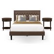 Pemberly Row 3-Piece Queen Bedroom Set with Wooden Frame in Jacobean